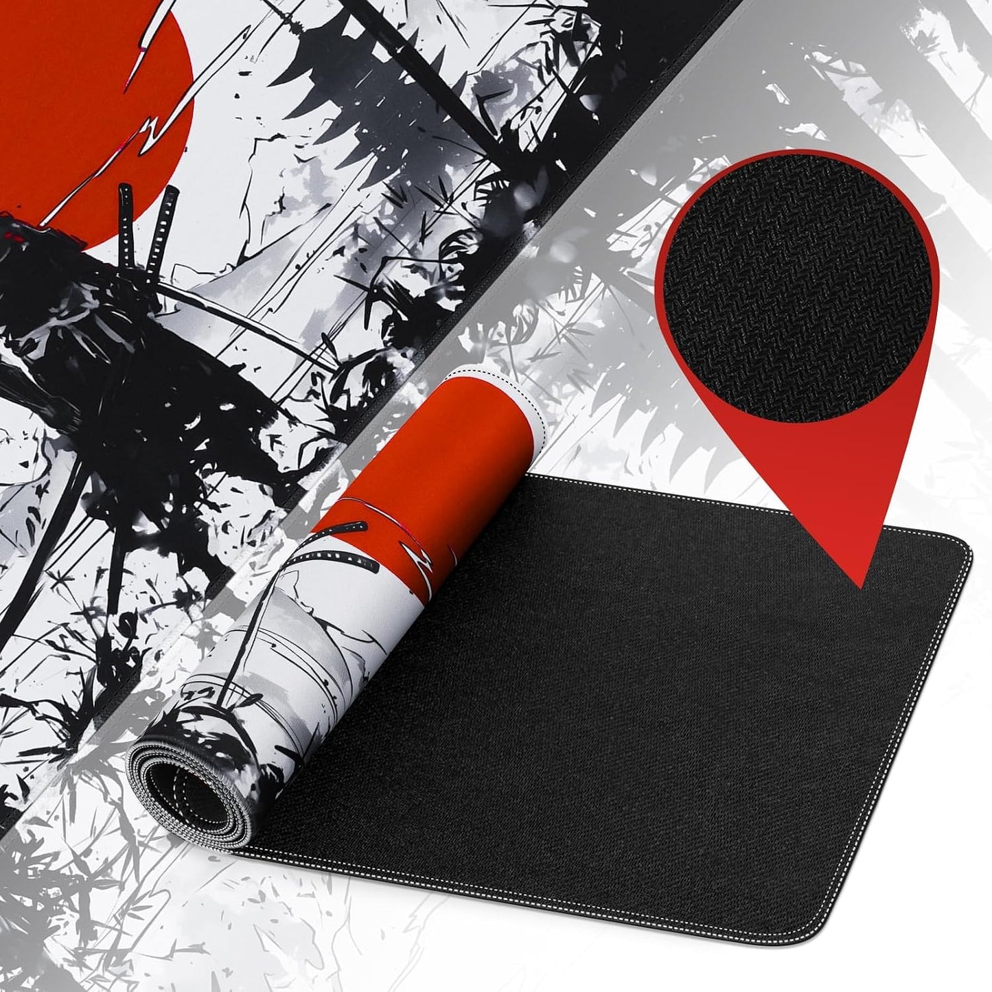 Large Gaming Mouse Pad (800 X 300 X 3 MM) XL Extended Desk Mat, Japanese Mouse Mat, Gaming Keyboard Mousepad, Big Desk Pad with Non-Slip Base and Stitched Edge for Office/Gaming.(B18)