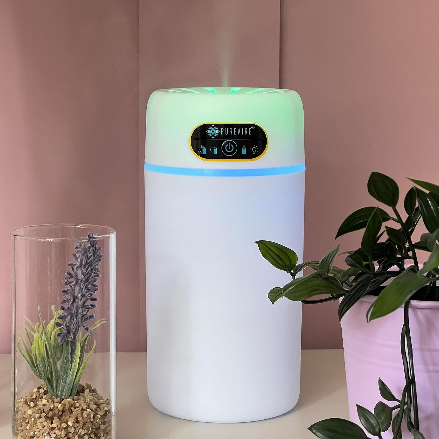 Cool Mist Humidifier for Bedroom Home Office Diffusers for Home LED Ultrasonic Air Humidifier 800Ml Water Tank USB (White) Air Diffuser Scent Baby Nursery