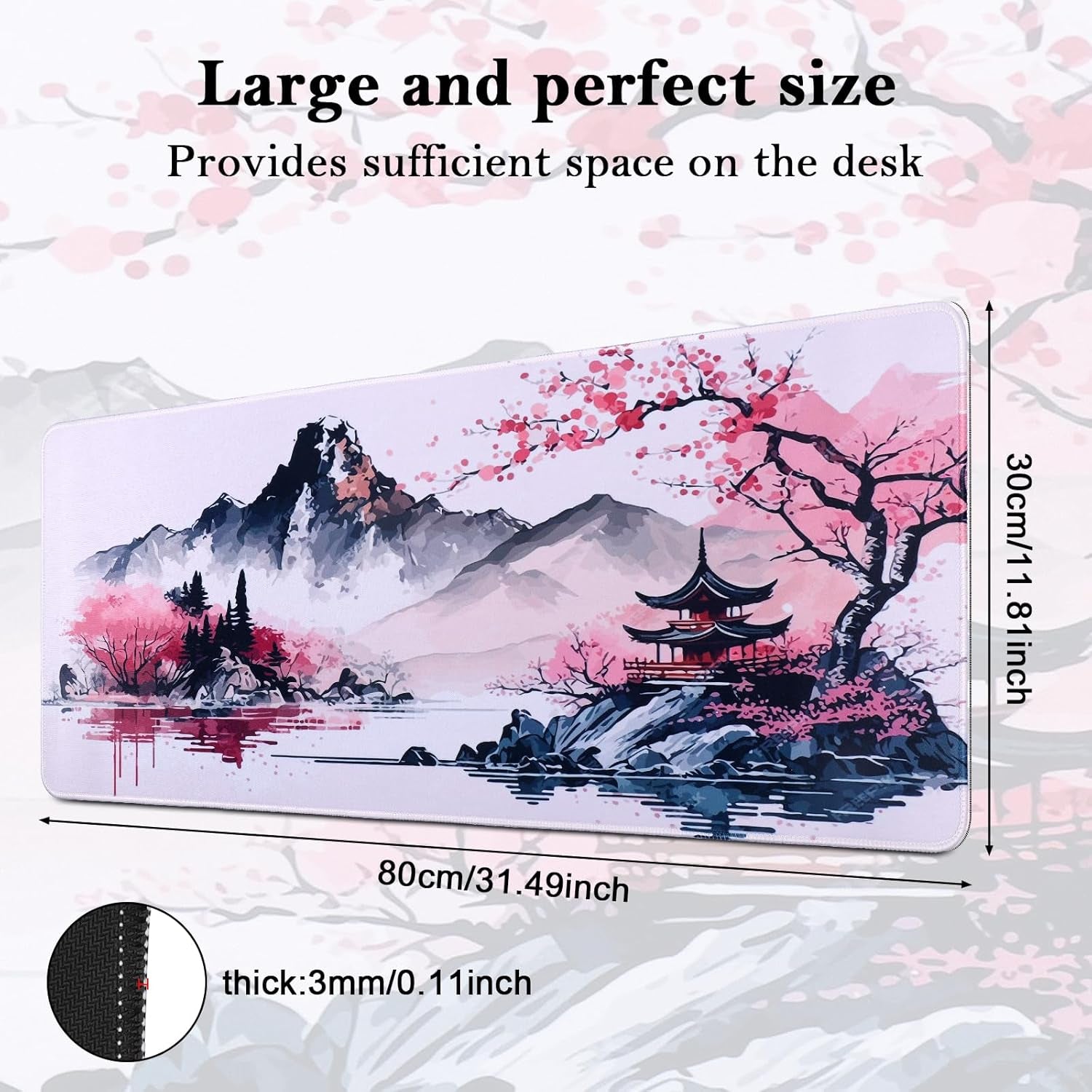 Non Slip Mouse Pad, 80 X 30Cm Mouse Mat Extended