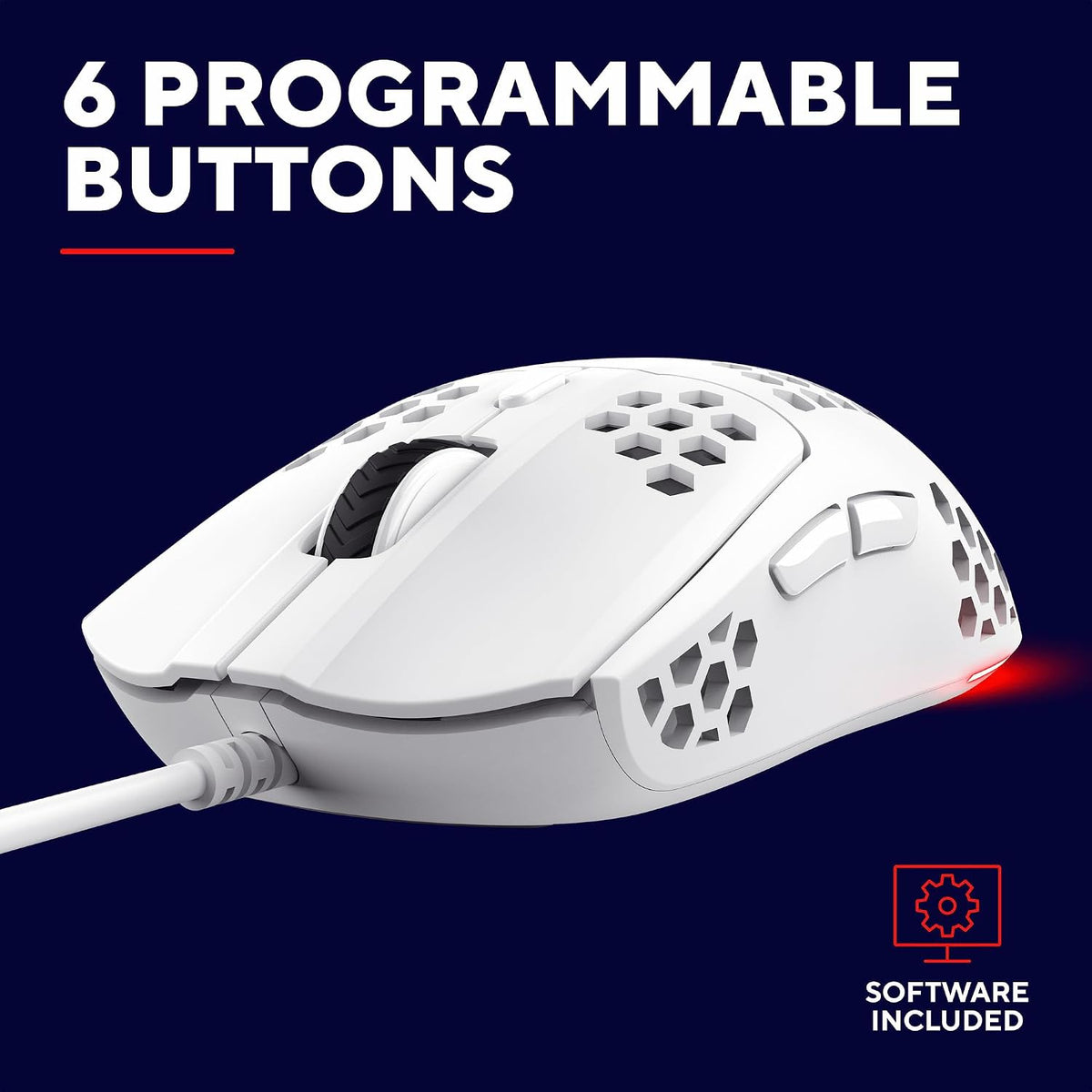 Helox USB White Gaming Mouse Superlight 65G