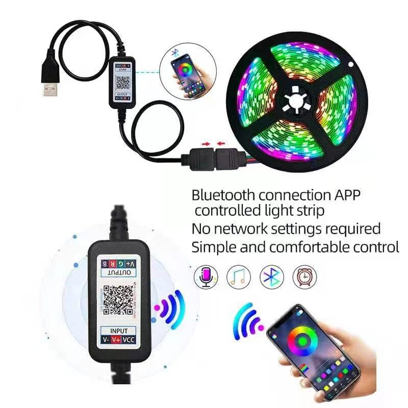 5050 TV Led Backlight RGB Led Strip Light 1-4 Meter Bluetooth APP Control USB TV