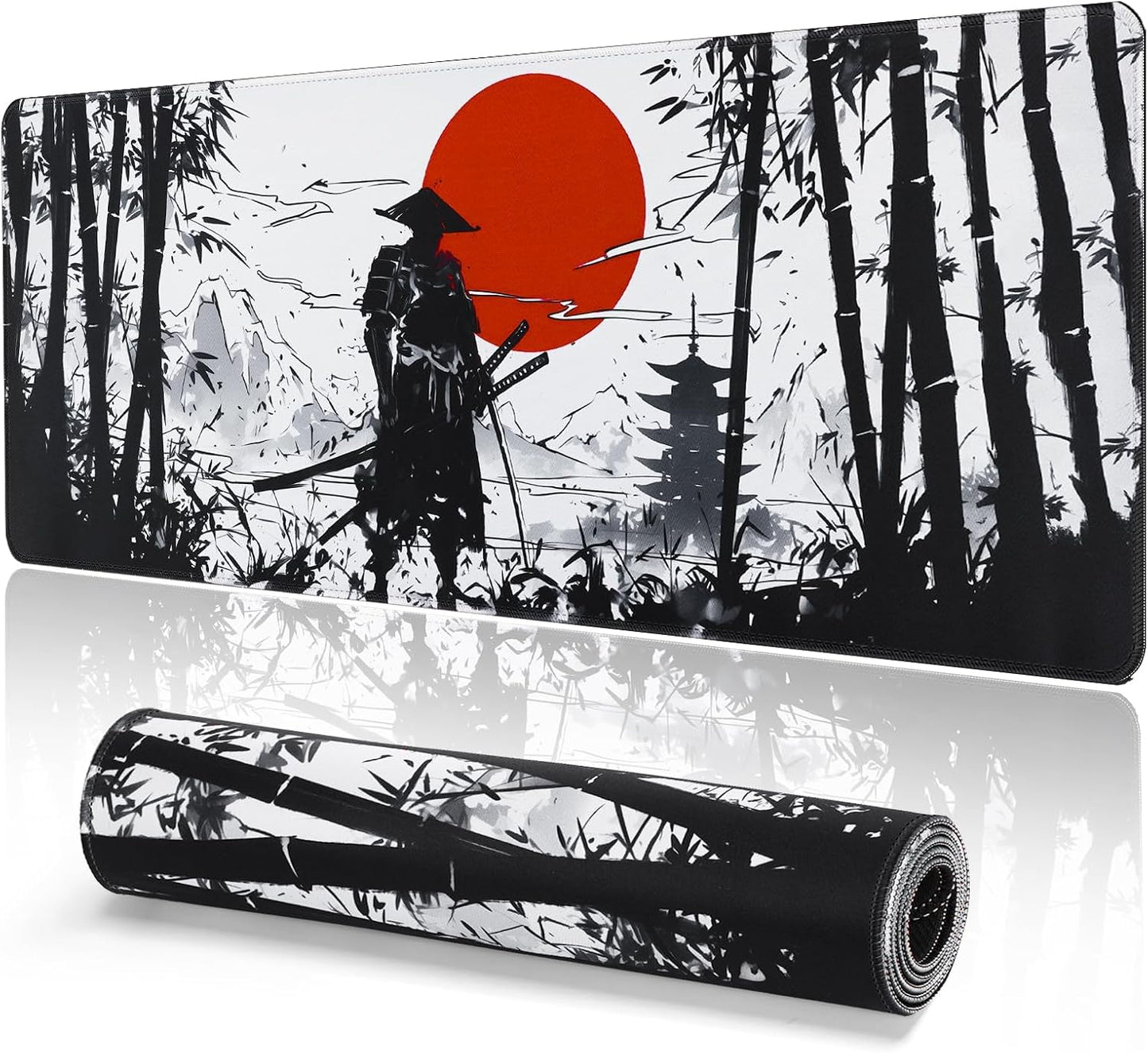 Large Gaming Mouse Pad (800 X 300 X 3 MM) XL Extended Desk Mat, Japanese Mouse Mat, Gaming Keyboard Mousepad, Big Desk Pad with Non-Slip Base and Stitched Edge for Office/Gaming.(B18)