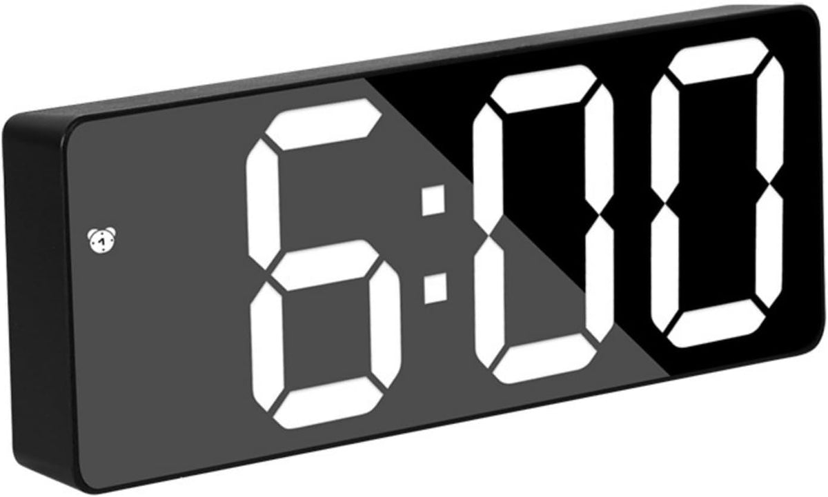 Bedside Digital Alarm Clock, Large LED Electronic Alarm Clocks with Snooze, Date, Temperature Display, Brightness Adjustable, 12/24H, Non Ticking Digital Clock, Usb/Battery Powered Bedroom Desk Clocks