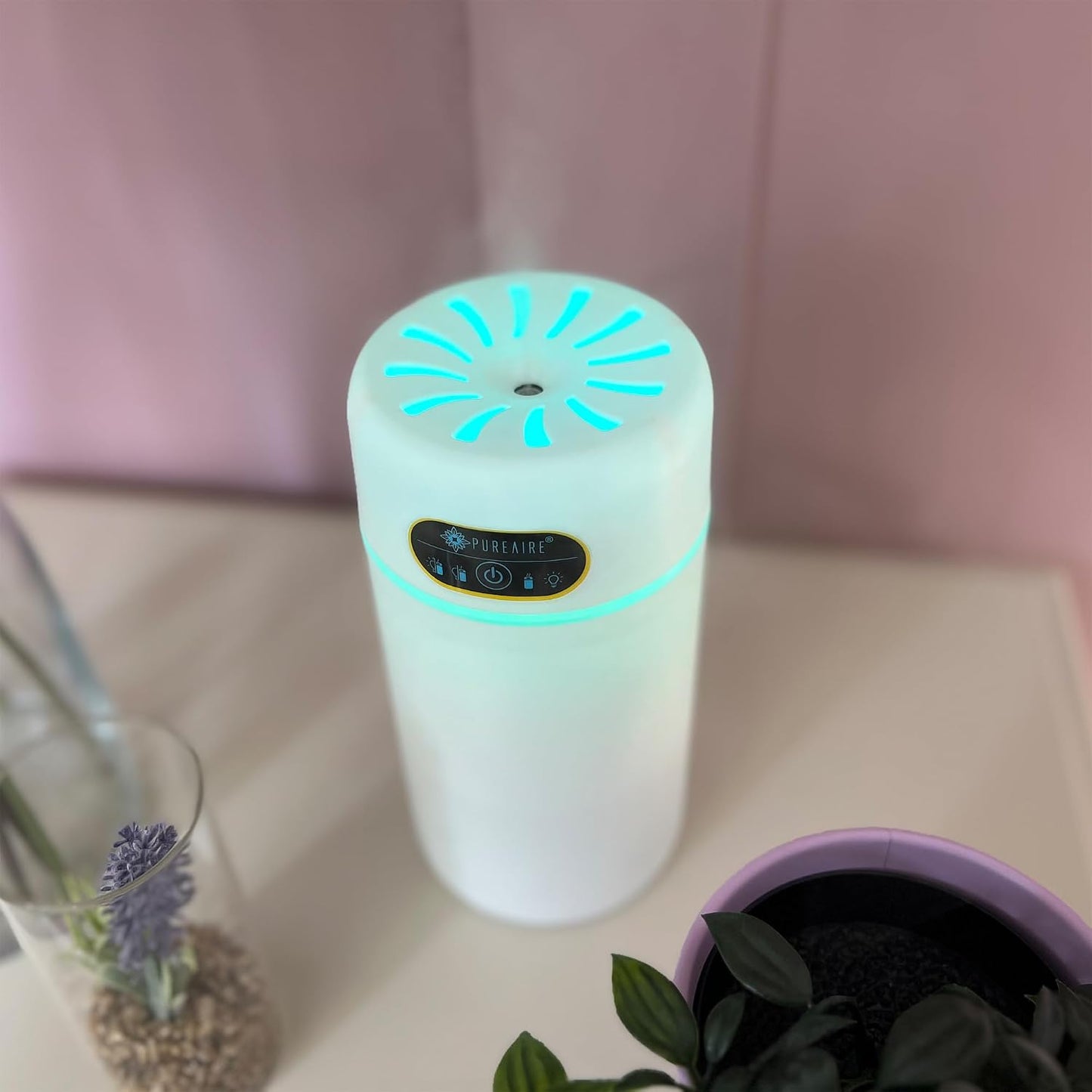 Cool Mist Humidifier for Bedroom Home Office Diffusers for Home LED Ultrasonic Air Humidifier 800Ml Water Tank USB (White) Air Diffuser Scent Baby Nursery