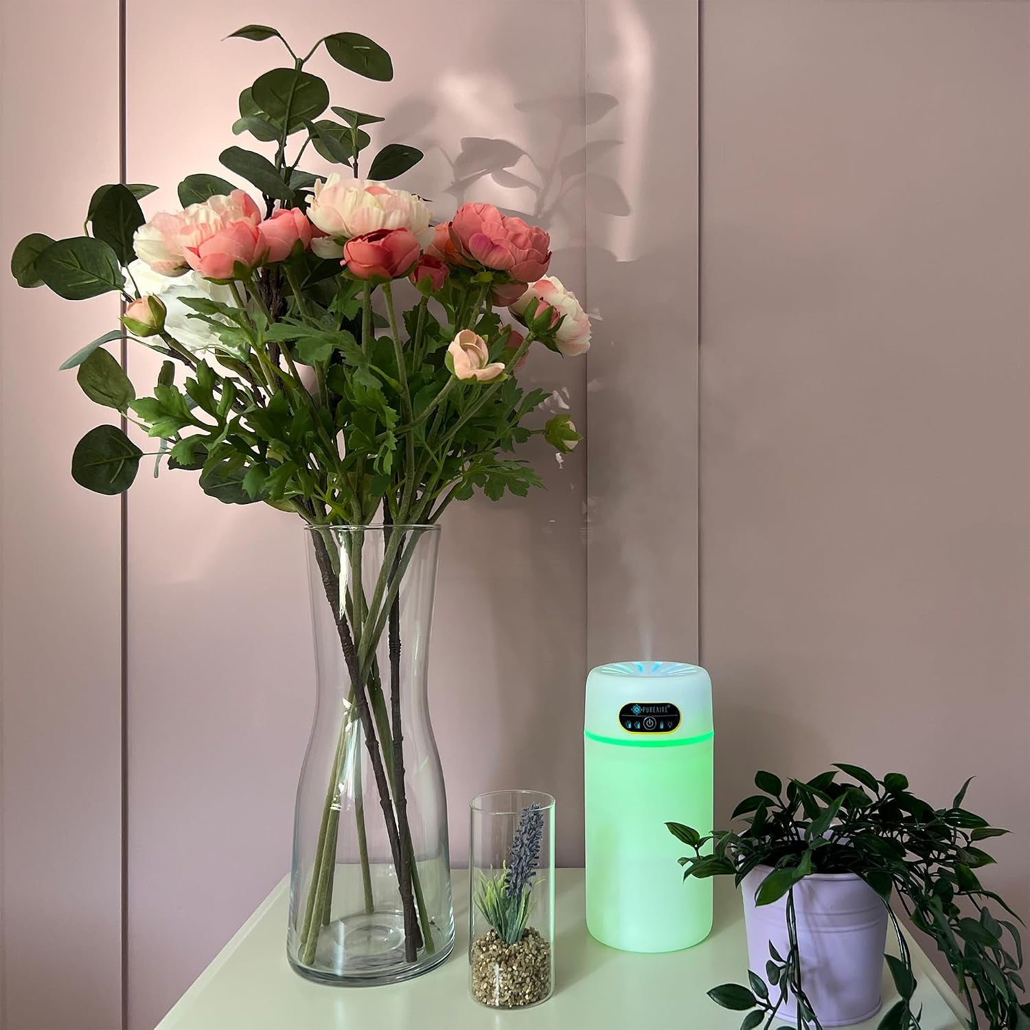 Cool Mist Humidifier for Bedroom Home Office Diffusers for Home LED Ultrasonic Air Humidifier 800Ml Water Tank USB (White) Air Diffuser Scent Baby Nursery